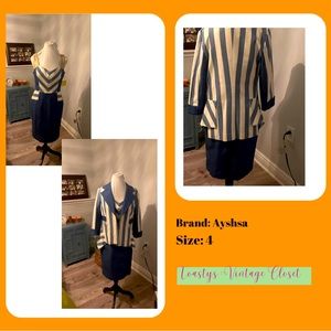 Beautiful dress w matching jacket. Denim and white. Brand new with tags size 4